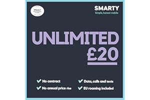 SMARTY 5G/4G Data Sim, Data Deals Unlimited Calls and Texts, NO Credit Checks, NO Contract, Pay when you Activate SIM