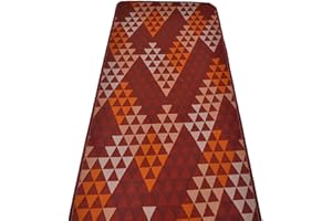 Casatessile Triangoli Liscio Alfombra de Cocina Ancho 50 cm. - Bordeaux, 150 cm.