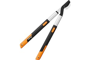 Fiskars Coupe-branche télescopique à lames franches , Diamètre de coupe: 4 cm, Acier trempé, Longueur du manche: 66-90 cm, Noir/Orange, L86, 1013564