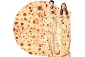 FainFun Burrito koc tortilla, 150 x 150 cm, miękki, ciepły koc tortilla, burrito z flaneli, ogromny koc taco dla niemowląt, dla rodziny, zabawny, kreatywny tortilla burrito