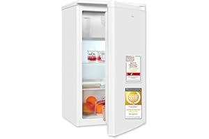 Exquisit Kühlschrank mit Gefrierfach, 3-Sterne-Gefrieren, 81 Liter, 50 cm Breite, Türanschlag wechselbar, Temperaturregelung, KS5117-3-040E weiss