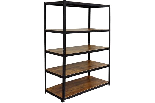 Relaxdays lagerhylla, 500 kg, HxBxD: 200 x 120 x 60 cm, svart