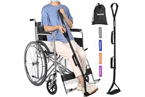 HOOMTREE 39'' Steifer Beinlifter mit Gepolsterte Handgriffe und Fußschlaufe,Mobilitätshilfen für die Genesung von Hüft-Knie-Operationen,Fußheber für Einfaches Ein und Aussteigen aus dem Bett,Auto,Rollstuhl