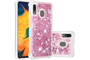 IMEIKONST Funda Compatible con Huawei P20 Lite, Glitter Liquida Transparente Case Silicona TPU Antichoque Niñas Mujeres Brillante Arena Movediza Carcasa Huawei Nova 3e. Love Rose YBW
