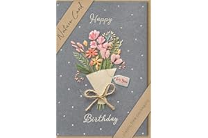 bsb - Kartka z okazji urodzin – Nature Card – zrównoważone kartki urodzinowe – kartki urodzinowe z kopertą – kartka urodzinowa dla kobiet i mężczyzn – kartka z życzeniami 11,5 x 17 cm