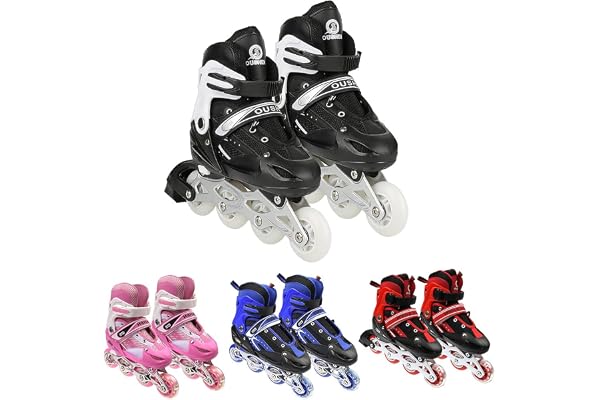 Supfine Rollers Enfants - Rollers en Ligne Comfortable avec Roues Lumineuses Taille Réglable - S/M 31-38 - Patins à roulettes pour Filles et Garçons