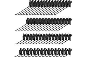 Yauhar 60Pcs 2/4/6/8 Inches Slatwall Hooks Assortment Set, Heavy Duty Metal Panel Display Slat Wall Hooks, Pegboard Gridwall Display Hangers for Garage Shop Retail Exhibition Organization (Black)