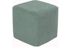 HHONGWYT Elástica Funda Otomana Cuadrada 50x50/60x60/40x40/ 45x45cm Terciopelo Funda Puff Cuadrado Funda para Reposapiés Cubre Puff Cuadrado Sofá Taburete Protector Lavable,#2,40x40x40cm