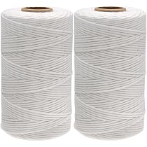 2 Pièces Fil De Coton Naturel Blanc 200m - Corde Macramé 1mm Ficelle De Boulangerie Et Cuisine