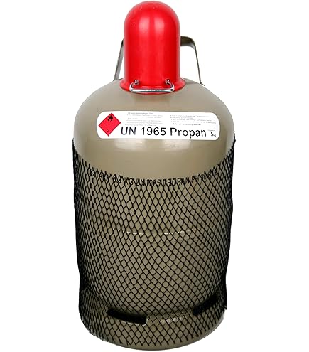Propan-Gasflasche, 11 Kg Neu, Leer, Grau Inkl. Gasschlauch 150 Cm Campingregler 50mbar Und Gasreglerloeser Mit Magnet Schluessel 17mm
