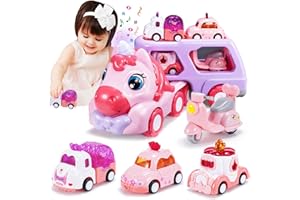 iKidiki Jouet Fille 1 2 3 4 5 6 Ans, Camion Jouet Enfant Cadeau Fille 1-6 Ans Petite Voiture Enfant 1-6 Ans Licorne Anniversaire Cadeau Noël