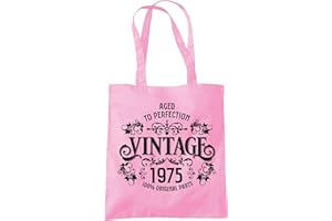 Dead Set Studio 50th Birthday Gifts For Women, Vintage 1975 50th Birthday Gift Bag, Women's 50th Birthday Presents, 50th Gifts Wrapping Alternative, 50th Gift For Her