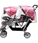 CZ04520-Habillage Pluie de Poussette Universelle PVC Etanche Transparent Couverture Pour Voyage