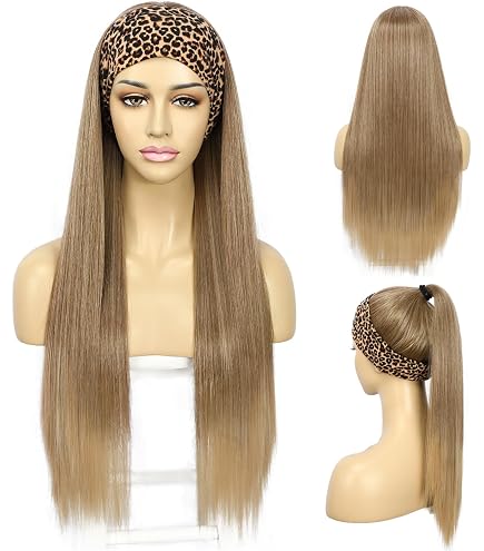 Perruque Longue Synthétique Brun Chocolat Méché Cuivré - Raie Libre Avec Bandeau - Style Bénédicte 627C - Bonnet Moyen