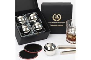 ‎SAICOOS Geschenke für Männer - Eiswürfel Edelstahl Wiederverwendbare Metall Whisky Steine für Jahrestag Und Geburtstag Personalisierte Geschenk für Ihn Ehemann Mann Papa Freund (4 Kugel)