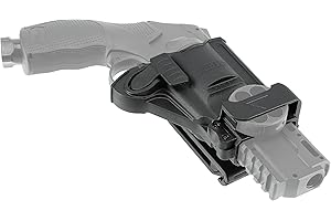 T4E Holster aus Polymer, für T4E HDR 50, mit Aufnahme für Ersatztrommel, Gürtelbreite einstellbar, Gewicht 154g, schwarz