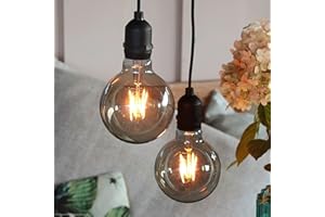 ‎HELLUM hellum Retro Hängelampe mit Batterie und Fernbedienung outdoor 2er Set, dimmbare Glühbirne mit Batterie und Timer (8xAA nicht inkl.), Lampe outdoor, golden, Glühbirne G95 Ø9,5cm, 151428