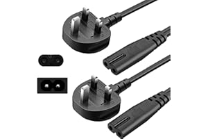 POWMOK 2pcs 10A AC Power Cord 4ft for Sony PS3 Slim / PS4 Slim / PS5, Xbox Series S, Xbox Series X, Xbox One S/X Game Console Supply Cable Replacement (2Pin AC Wall Power Cord)