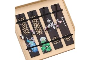 ZIZZON Marque-page en bois, sculpture naturel fait à la main, artisanat creux et peint, idéal pour hommes, femmes, amis, filles, enseignants, cadeau d'anniversaire