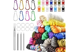 ‎AUCKPURE Paracord Set - Paracord 550 Nylonschnur, Paracord Seil Multifunktion Enthält Seilschnalle und Nähnadeln, für Outdoor - Sport, Geeignet für Die Herstellung von DIY Armband (26 Farben Set)