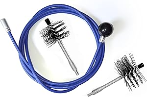 IL INDUSTRIA DI LEIVI ULTRABRUSH B | Kit pulizia canna fumaria stufa a Pellet. 2 Scovoli Spazzacamino. Compatibile con ogni tipo di canna fumaria. Filo d’acciaio rivestito ultra robusto e scorrevole. (3 metri)