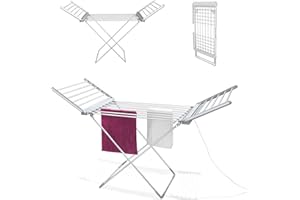 Fishtec - Étendoir à Linge Electrique Pliable en Aluminium - Sèche Serviette Salle de Bain Chauffant 18 Barres - 230 W - 145CM - Aluminium Argent - Séchage Rapide et Sécurisé