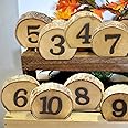 Andoer Wedding Table Number, 1-10 Wooden Table Number Rustic Party Wedding Decoration Number Blocks Professional Table Numbers For Wedding Reception And Table Party Decorations