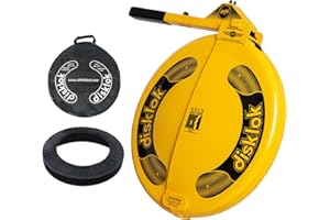Disklok Gold Security Edition Combo Pack Car Steering Wheel Cover Anti-Angle Grinder Anti-Theft Lock Police Approved Inc. Bag & Cover (Yellow, Medium 39cm - 44cm)