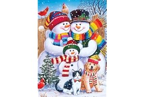 CLYCTIP Christmas Diamond Painting Kits,Diamond Painting Kits for Adults Kids DIY 5D Diamond Art Kits Full Drill Diamond Dots Art and Crafts Snowman Home Decor 12x16inch