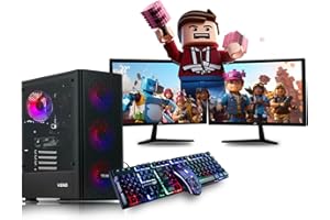 Veno Scorp Gaming PC Dual 22" Monitor Bundle Intel Core i5-3470 Processor RX 550 4GB Graphics Card - 16GB Ram - 120GB SSD + 1TB HDD - 550W PSU - Windows 10 Pro - WiFi - Titan 4