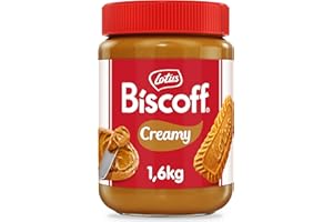 ‎BISCOFF Lotus Biscoff | Süßer Brotaufstrich | Cremig | Karamellisierter Keksgeschmack | Vegan | Nussfrei | Kein Zusatz von Aromen oder Farbstoffen | PET Glas | 1,6 kg