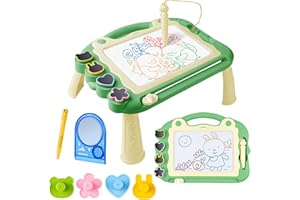 AKOFIC Magnetische Maltafel Große, Zaubertafel Kinder Magnettafel mit Tischbeine, Löschbar Schreibtafel Reise Lernspielzeug für Kinder ab 3 4 5 6 Jahre Geburtstag Geschenk (Grün)