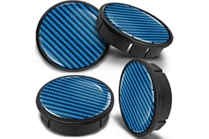 SkinoEu 4 x 60mm ABS Car Alloy Wheel Centre Universal Rims Hub Center Caps Auto Tuning Logo Emblem Blue Gloss Black Carbon CX 14