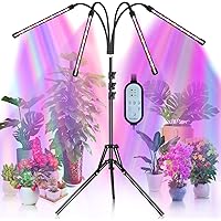 KEAWEO Pflanzenlampe LED, Pflanzenlicht mit Stände, 40W Pflanzenleuchte, Grow Lamp Tripod einstellbar, 4 Heads 80 LEDs…