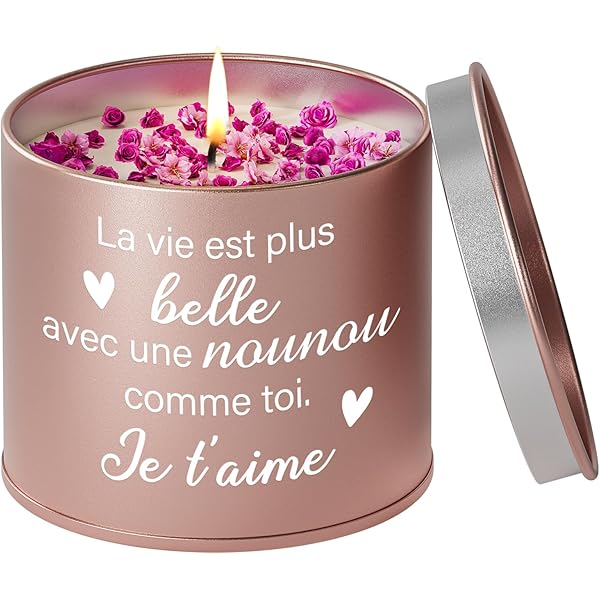 Manahia Tote Bag Brodé Nounou - Nounou En Or - Cadeau Nounou - Sac Nounou - Sac Cabas Brodé 100% Coton Avec Poche - Cadeau Fin D'Année Scolaire - Merci Nounou