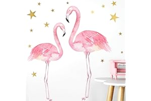 WANDARO Little Deco Aufkleber Flamingos I A4-21 x 29,7 cm I Mädchenzimmer Wandbilder Kinderzimmer Deko Babyzimmer Junge Wandsticker Kinder Wandtattoo Mädchen DL180