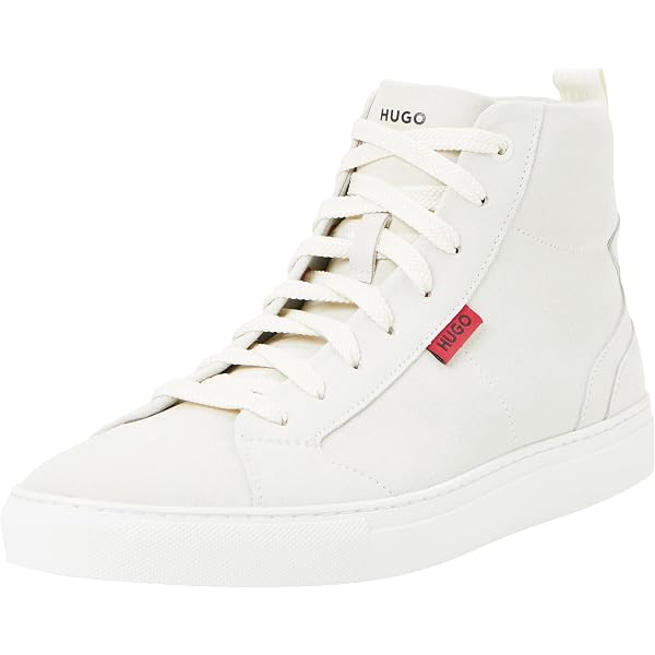 HUGO Men\'s Urian Hito Hightop Split Leather Trainers With Red Logo Men\'s Boots HUGO Men main image 2