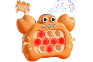 TOGETDREAM Giocattoli Sensoriali per Bambini e Adulti, Gioco di scoppiettio elettronico Focus Training Bubble Games, Decompression Breakthrough Puzzle Pop Game Machine, Whack Mole Game Fidget Controller(Arancia)