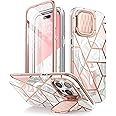 i-Blason CosMag for iPhone 15 Pro Max Case with Camera Cover, [Compatible with MagSafe] Slim Stylish Full-Body Protective Case with Built-in Screen Protector & Kickstand (Marble)