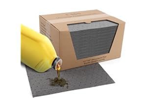 MUMISUTO Oil Absorbent Pads, 100 Count Water Absorbent Mat, 13"x10", Garage Accessories, Oil Spill Mat for Absorbing Protecting Home Garage Basement