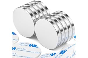 Grtard 10 Pack Magnets, 30 x 3 mm Pull Super Strong Neodymium Disc Magnets, Magnet Strong with Double-Sided Adhesive, Powerful Permanent Rare Earth Magnet for Fridge, DIY, Building, Craft