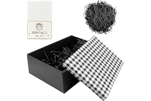MOROCKET Ribbon Gift Boxes With Lids, Luxury Present Box, Bow Foldable Gift Box, Wedding Gift Box With Card and Shredded Paper, Empty Gift Boxes for Birthdays, Weddings, Anniversaries (Black White)