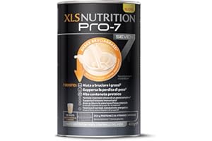 XLS MEDICAL XLS Nutrition Pro-7 Pasto Sostitutivo per Controllo del Peso, Shake Bruciagrassi, 7 Benefici, 10 Pasti, Gusto Vaniglia e Agrumi, 400 g