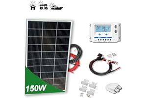 VIASOLAR Kit 150W ECO 12V panel solar placa monocristalina células PERC de alta eficiencia para caravanas autocaravanas