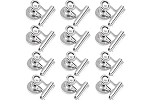 12pcs Frigorifero Ferro magnete gancio clip - 6pcs 38mm larghezza, 6pcs 30mm Wide, maxin clip magnetica di ganci magnete al neodimio per cucina ufficio scuola Home uso - Silver.