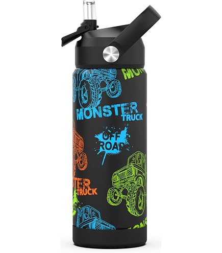 Borraccia Hot Wheels 500ml Per Bambini Con Cannuccia E Cinghia - Tritan Senza BPA - Per Scuola, Sport E Viaggi