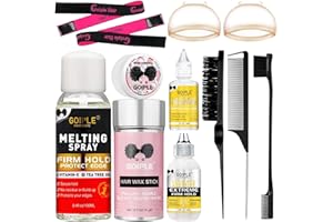WOZUTUNT Glue-Less Hair Lace Melting Spray for Wigs, Extensions, Closure Front With Natural Finishing Hold and Edge Protection Kit