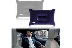 RRICHH 2PCS Inflatable Pillows Blow Up Pillow Travel Inflatable Neck Pillow Ultralight Soft Flocked Surface Camping Gift Portable for Sunbathing Neck Lumbar Support Hiking 32 * 22cm