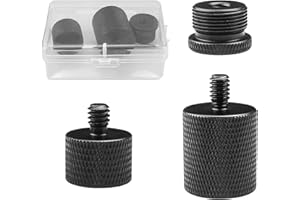 CISHOW 3 szt. adapter do mikrofonu, 1/4, 5/8, wtyczka, gniazdo, gwint śrubowy, adapter statywu, redukcja, adapter śrubowy, do aparatu, monitora, stojaka mikrofonowego (czarny)