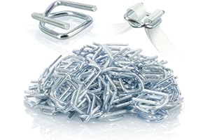 ANMAS POWER Heavy Duty Reusable Buckles 200PCS, Self-Locking Steel Buckle with Anti-Slip Coating, Strapping Buckles for 12-19mm Strap Width Woven Cord Strapping, Pallet Strapping Banding Buckles for Packing (200)